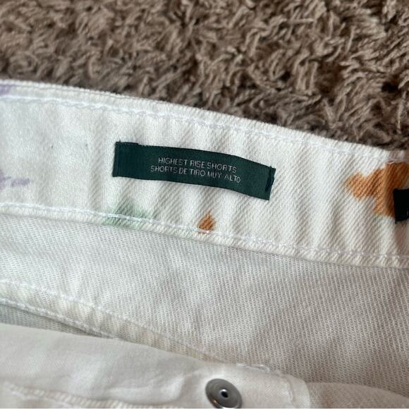 Wild Fable White with Multi ColorSplatter Pattern Highest Rise Jean Shorts Sz 00 - Picture 4 of 10